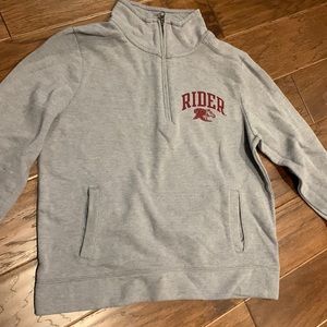Rider University 1/4 zip sweatshirt with pockets.  Size S.